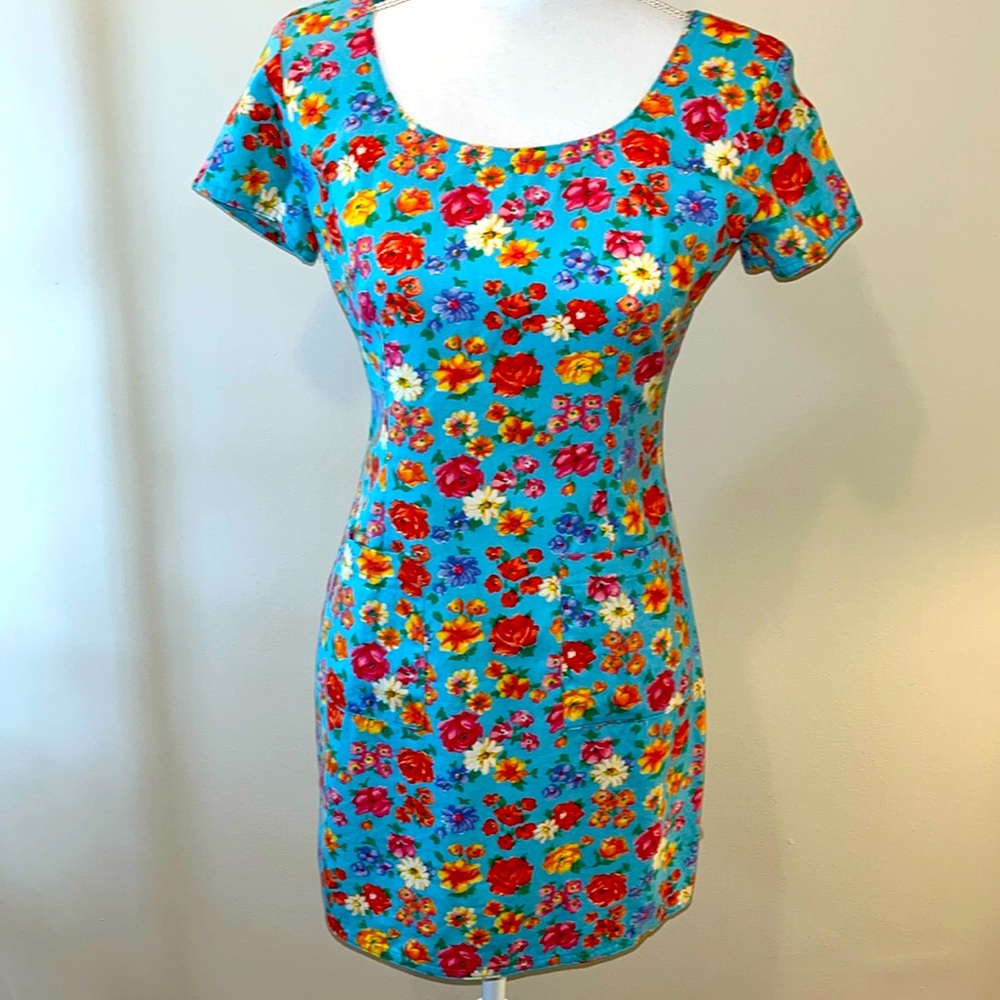 Floral Summer Sheath Dress, Size 3